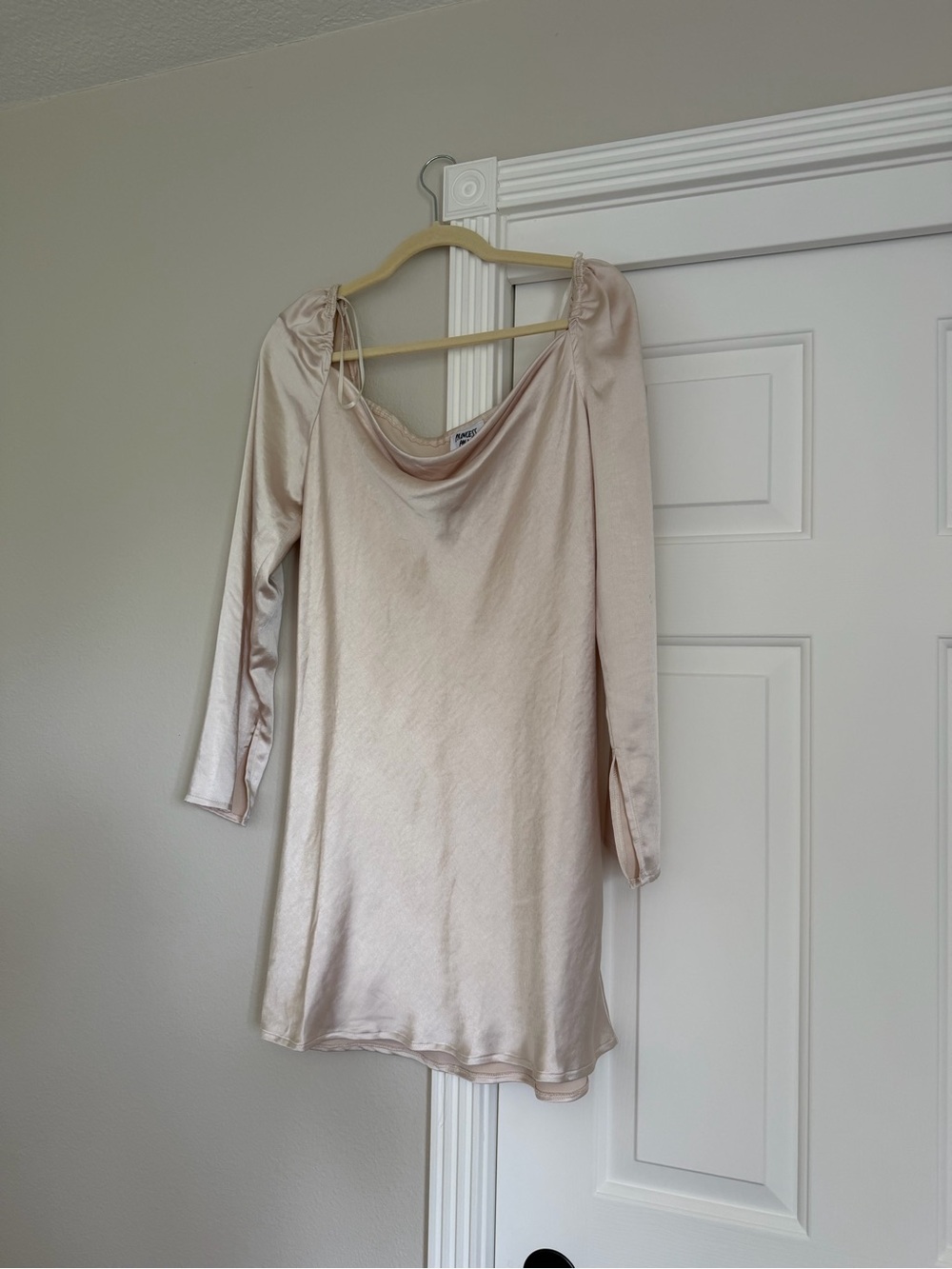 Princess Polly Cream Satin Slip Dress